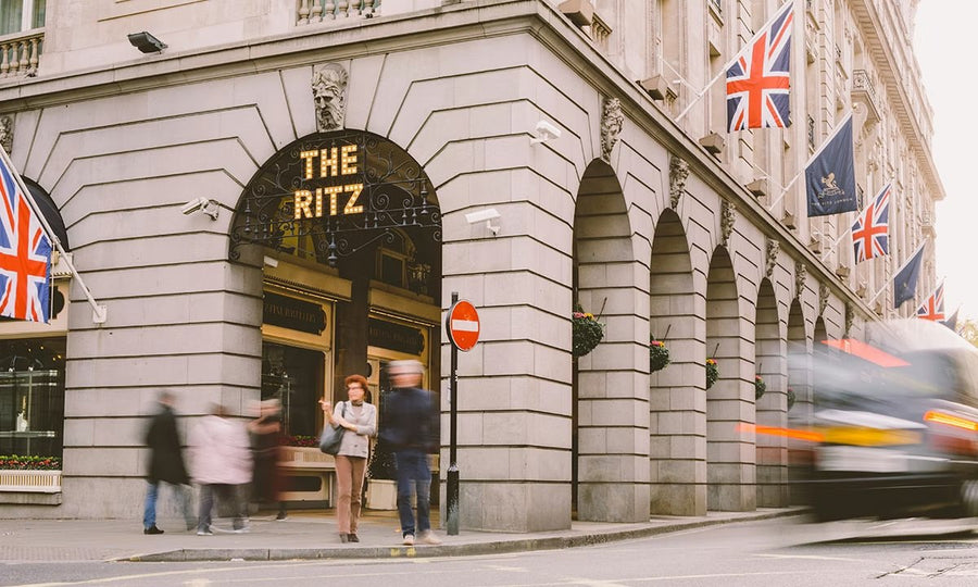 Entrance of an iconic luxury hotel on Piccadilly, London
