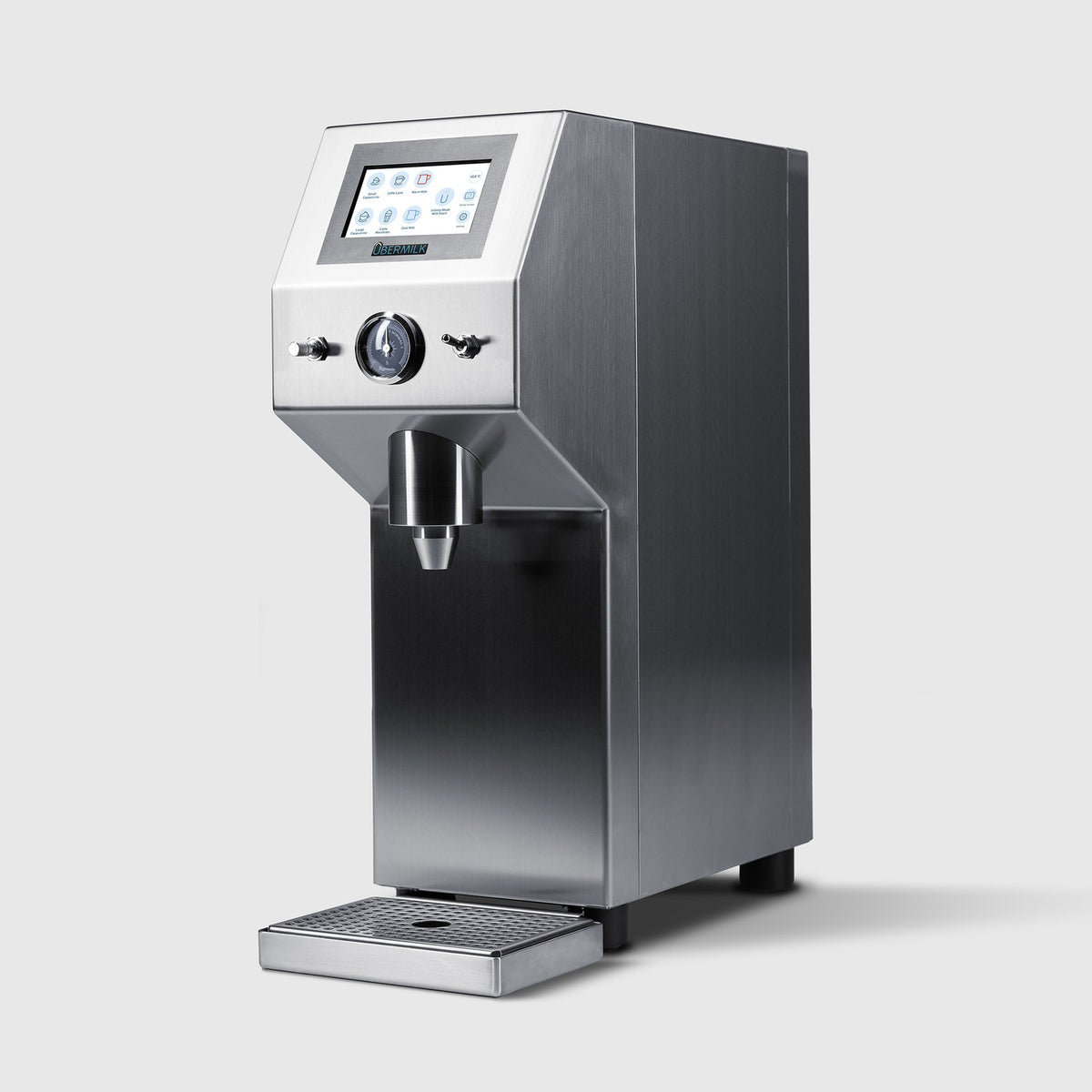 Übermilk ONE automatic milk frother in brushed stainless steel